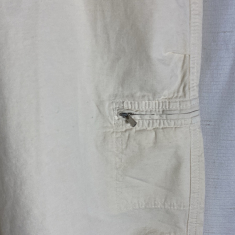 Zara The Relaxed Utility Pants In ECRU  Signature Denium  Cargo Size 14 - Picture 6 of 15